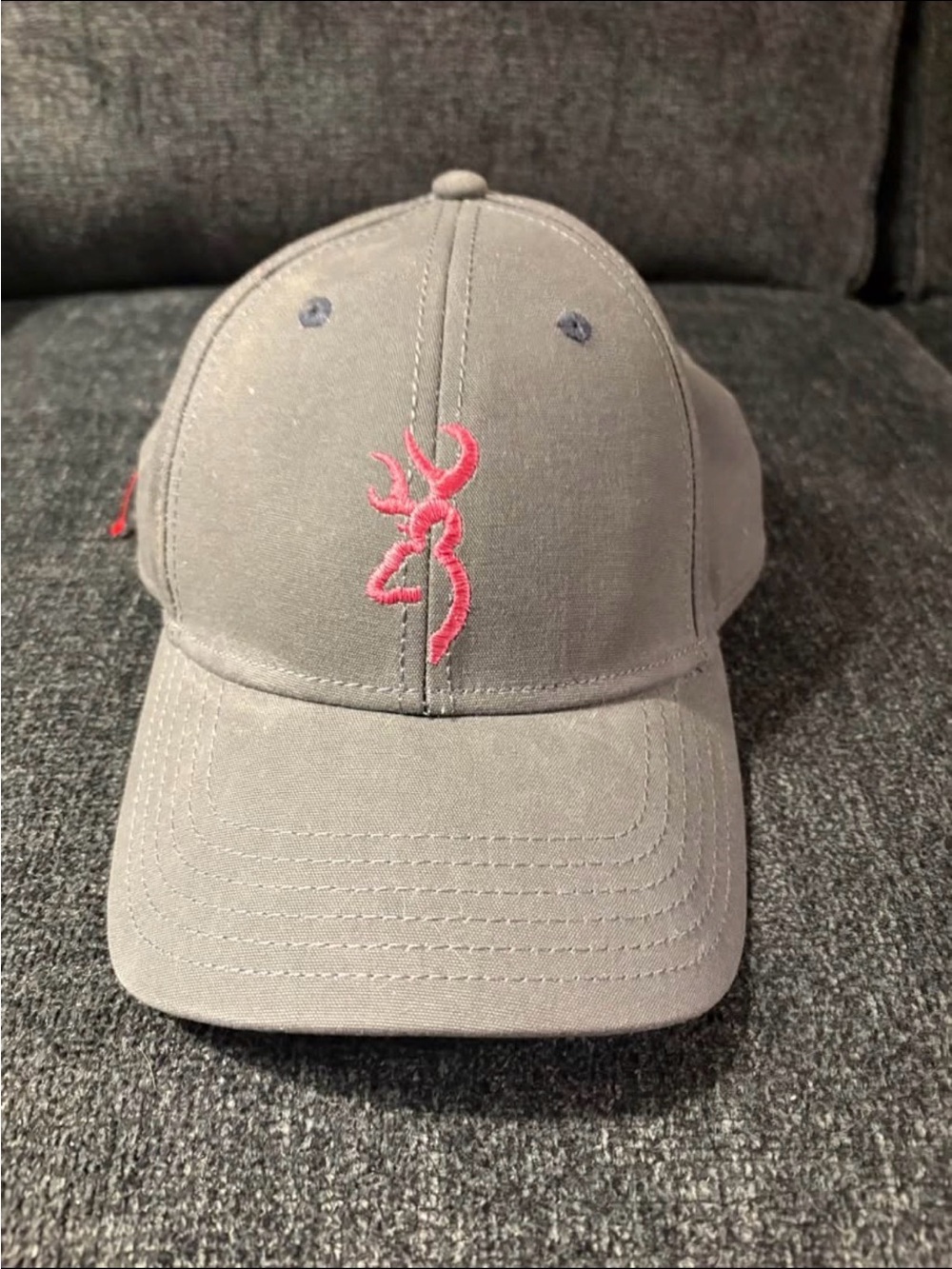 Browning Gray Cap with Pink Deer Logo